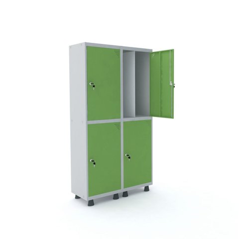 Armário Guarda Volume Locker Roupeiro 4 Portas Aço 100CMX193CM Verde