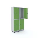 Ver imagem 1 de Armário Guarda Volume Locker Roupeiro 4 Portas Aço 100CMX193CM Verde