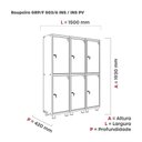 Ver imagem 2 de Armário Guarda Volume Locker Roupeiro 6 Portas Aço 150cmx193cm 