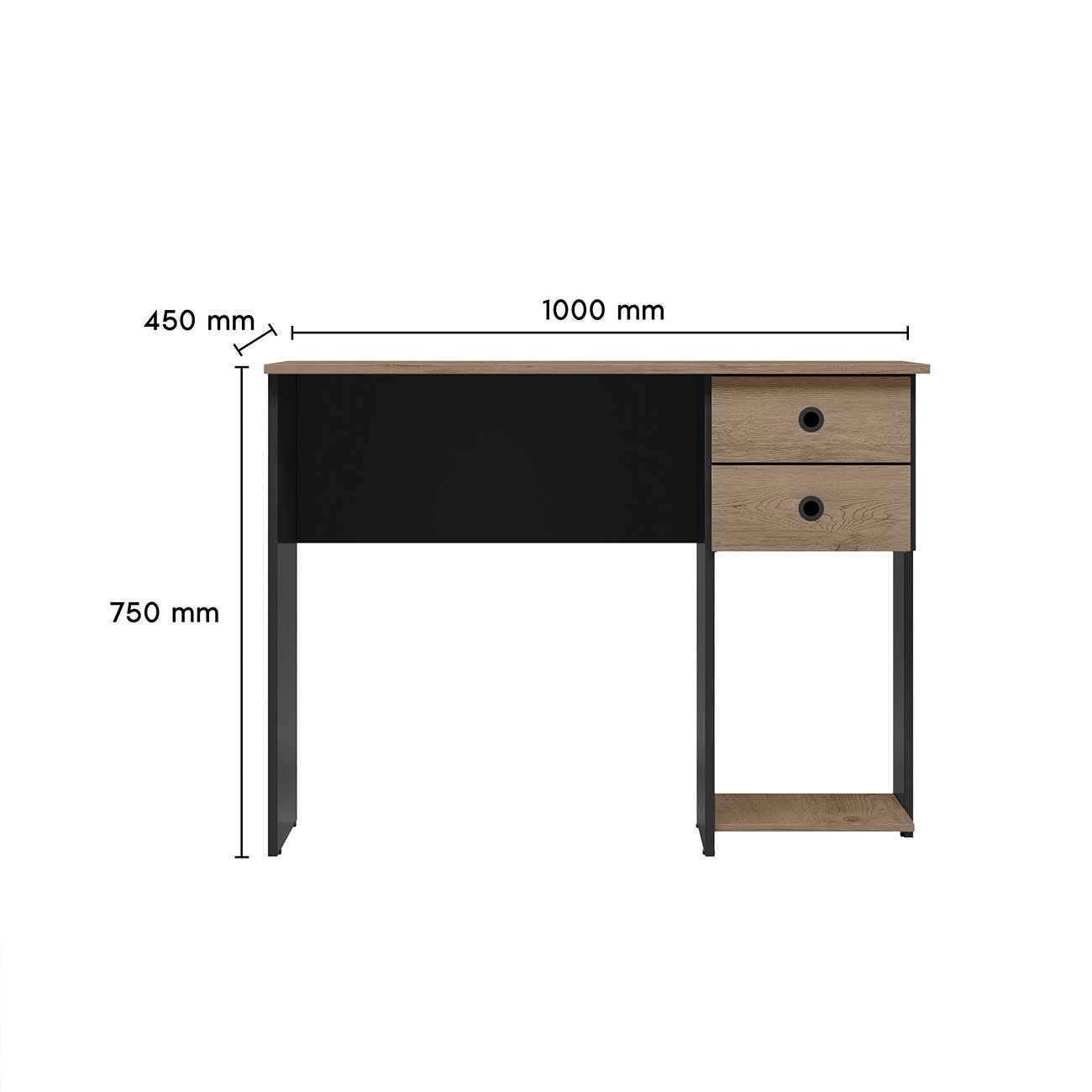 Mesa Escrivaninha Computador Notebook Home Office 2 Gavetas para Escritório ou Casa - 3