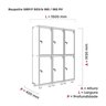 Armário Guarda Volume Locker Roupeiro 6 Portas Aço 150cmx193cm Pandin Móveis - 2