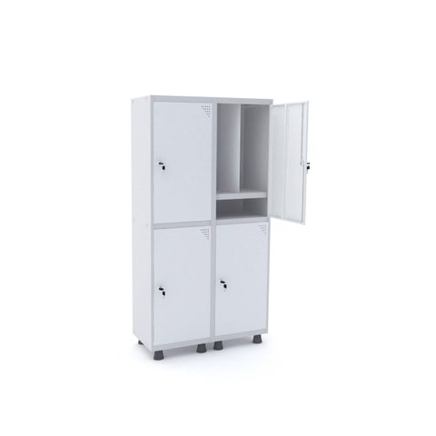 Armário Guarda Volume Locker Roupeiro 4 Portas Aço 100CMX193CM Branco