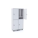 Ver imagem 1 de Armário Guarda Volume Locker Roupeiro 4 Portas Aço 100CMX193CM Branco
