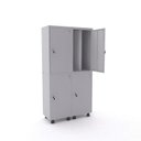Ver imagem 1 de Armário Guarda Volume Locker Roupeiro 4 Portas Aço 100cmx193cm 