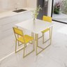 Conjunto Mesa de Jantar Quadrada Branca 2 Cadeiras Estofado Riviera Industrial Don Castro de - 4