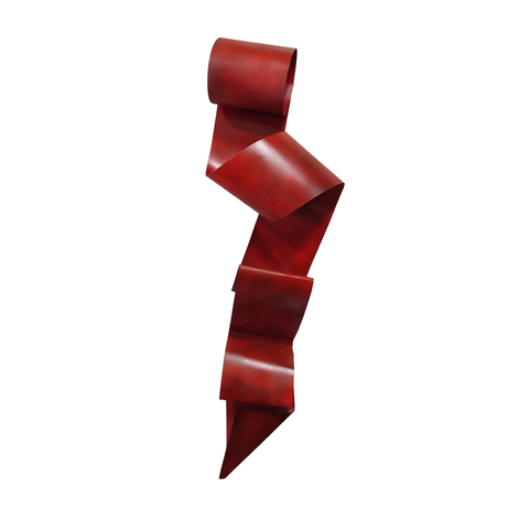 Decoração Escultura de Parede Abstrata em Aço Cor Vermelho Exclusiva no Brasil  Para Sala Quarto Esc
