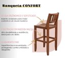 Ver imagem 3 de Kit 3 Banquetas 100% Madeira para Balcão de Cozinha e Espaço Gourmet