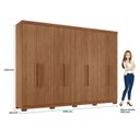 Ver imagem 6 de Guarda Roupa Casal 8 Portas 4 Gavetas Master New Jatobá Acetinado com Pés - Santos Andirá