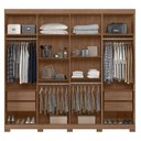 Ver imagem 2 de Guarda Roupa Casal 8 Portas 4 Gavetas Master New Jatobá Acetinado com Pés - Santos Andirá