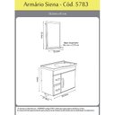 Ver imagem 3 de Conjunto Gabinete de Banheiro Suspenso 55cm 2 Gavetas e 1 Porta Cuba e Espelheira Siena Branco/Preto