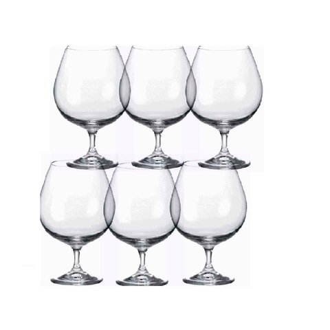 Jogo de 6 Tacas para Conhaque em Cristal 690ml A23cm
