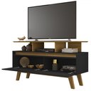 Ver imagem 3 de Rack para Tv até 50 Polegadas Mansell 2 Portas Cinamomo/preto Fosco - Pnr Móveis
