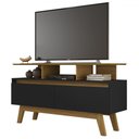 Ver imagem 2 de Rack para Tv até 50 Polegadas Mansell 2 Portas Cinamomo/preto Fosco - Pnr Móveis