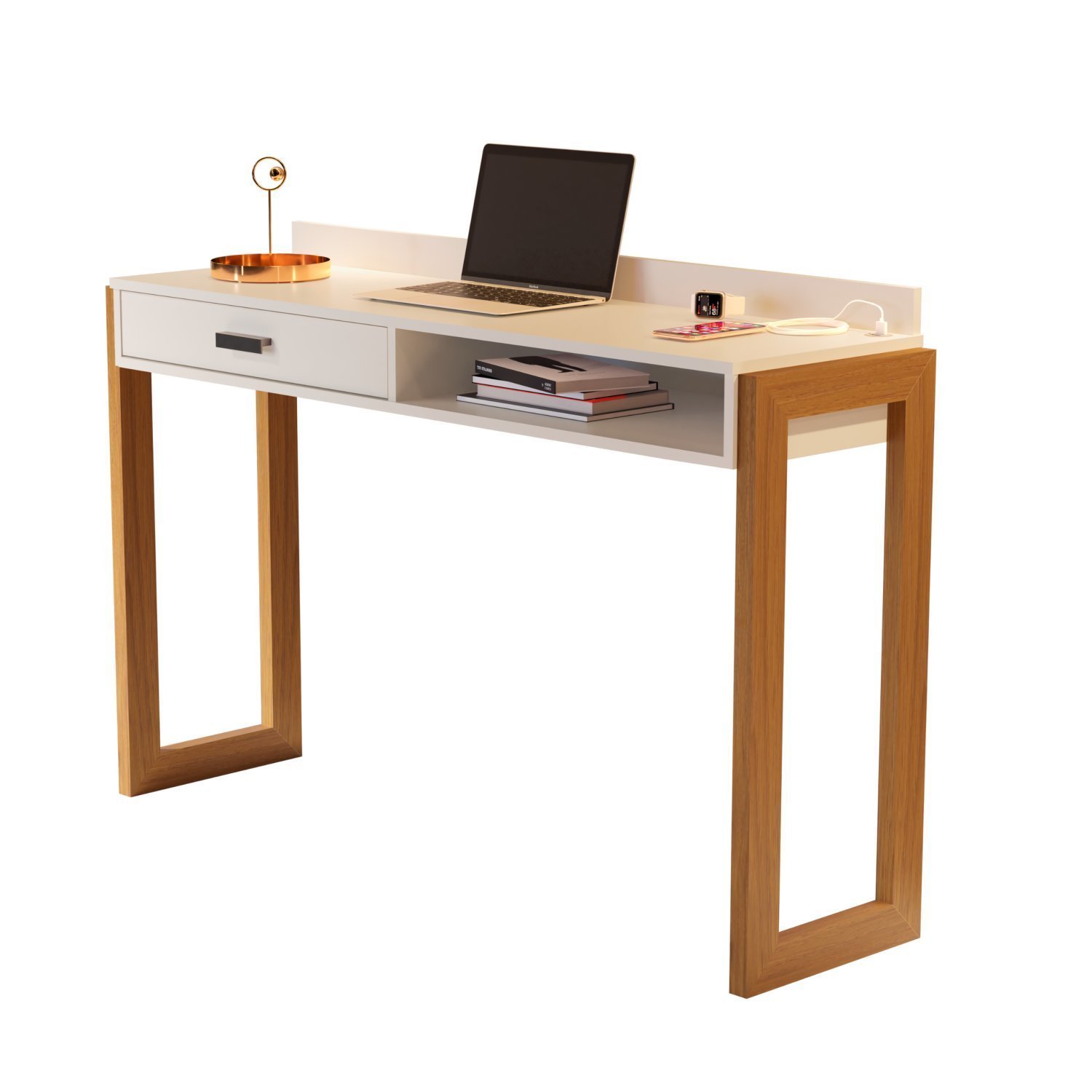 Escrivaninha 130cm 1 Gaveta Entrada USB Integrada  - 2