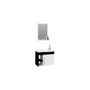 Ver imagem 2 de Conjunto Gabinete de Banheiro Suspenso 55cm 1 Porta com Cuba e Espelheira Turin Branco/Preto