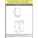 Ver imagem 3 de Conjunto Gabinete de Banheiro Suspenso 39cm 1 Porta com Cuba e Espelheira Turin Branco/Nogal