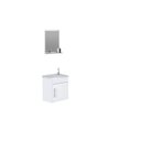 Ver imagem 2 de Conjunto Gabinete de Banheiro Suspenso 39cm 1 Porta com Cuba e Espelheira Turin Branco