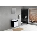 Ver imagem 1 de Conjunto Gabinete de Banheiro Suspenso 39cm 1 Porta com Cuba e Espelheira Turin Branco/Preto