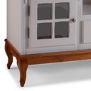 Ver imagem 2 de Rack para Sala com Pés Luis Xv 2 Portas 1 Gaveta Nicho Hannover 60811 Linz Móveis - Off White/imbuia