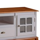 Ver imagem 3 de Rack para Sala com Pés Luis Xv 2 Portas 1 Gaveta Nicho Hannover 60811 Linz Móveis - Off White/imbuia
