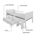 Ver imagem 2 de Cama Infantil com 2 Baus Organizador e Escada Luna Plus Branco com Colchão