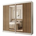 Ver imagem 2 de Conjunto 2 Guarda Roupas 4 Portas de Correr Tokio MDP Branco-Rustic Madesa