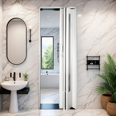 Porta Sanfonada de PVC Translucido 210cm x 60cm Plastporta Bcf Branco