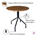Ver mais imagens de Jogo de Moema 80x80 Imbuia com 4 Cadeiras Rattan Preta