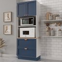 Ver imagem 1 de Torre Quente Planejada 2 Portas 2 Gavetas 2 Nichos para Forno e Microondas Arizona CabeCasa MadeiraOriginals a