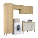 Ver imagem 2 de Lavanderia Completa Glória 8 Portas 2 Gavetas Castanho/off White - Mx Móveis