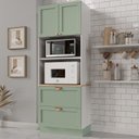 Ver imagem 2 de Torre Quente 2 Portas 2 Gavetas 2 Nichos para Forno e Microondas Arizona CabeCasa MadeiraOriginals