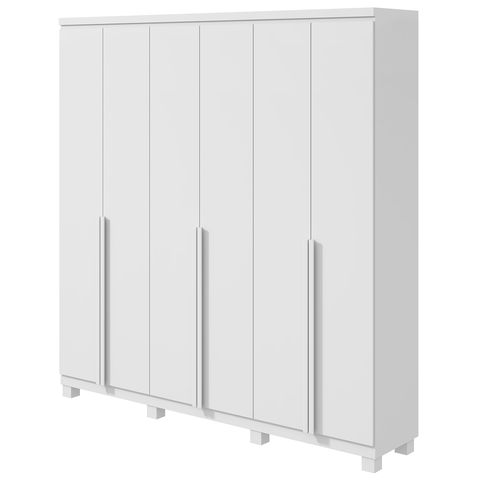 Guarda-roupas Alonzo 6 Portas S/esp e C/pes Pvc Branco 2.3 Móveis Lopas