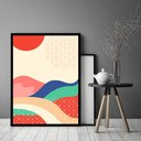 Ver imagem 1 de Quadro Decorativo Abstrato Cores Ondas - 70x50cm:moldura Branca