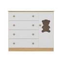 Ver imagem 7 de Cômoda Infantil 95cm 1 Porta com Vidro e 4 Gavetas Teddy Multimóveis Mp4489 Madeirado/branco