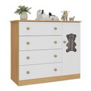 Ver imagem 2 de Cômoda Infantil 95cm 1 Porta com Vidro e 4 Gavetas Teddy Multimóveis Mp4489 Madeirado/branco