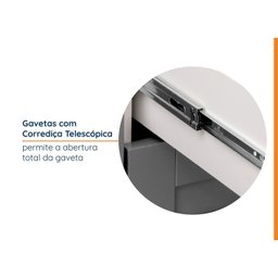Torre Quente 2 Portas 2 Gavetas 2 Nichos para Forno e Microondas Arizona CabeCasa MadeiraMadeira - 5