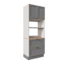 Ver imagem 6 de Torre Quente Planejada 2 Portas 2 Gavetas 2 Nichos para Forno e Microondas Arizona CabeCasa MadeiraOriginals Cinza/Branco