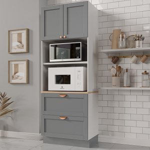 Torre Quente 2 Portas 2 Gavetas 2 Nichos para Forno e Microondas Arizona CabeCasa MadeiraOriginals