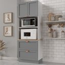 Ver imagem 2 de Torre Quente 2 Portas 2 Gavetas 2 Nichos para Forno e Microondas Arizona CabeCasa MadeiraOriginals