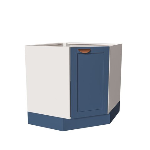 Balcão de Canto Oblíquo sem Tampo Arizona CabeCasa MadeiraOriginals Azul/Branco