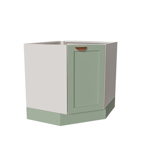 Balcão de Canto Oblíquo sem Tampo Arizona CabeCasa MadeiraOriginals Verde/Branco/Menta
