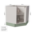 Ver imagem 3 de Balcão de Canto Oblíquo Planejado sem Tampo Arizona CabeCasa MadeiraOriginals Verde/Branco/Menta