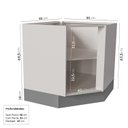Ver imagem 3 de Balcão de Canto Oblíquo Planejado sem Tampo Arizona CabeCasa MadeiraOriginals Cinza/Branco