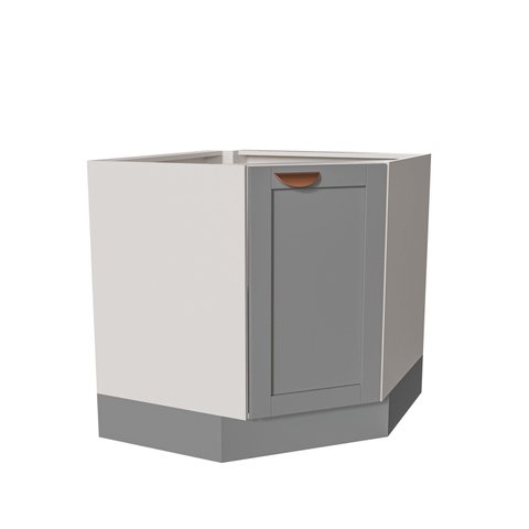 Balcão de Canto Oblíquo Planejado sem Tampo Arizona CabeCasa MadeiraOriginals Cinza/Branco