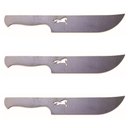 Ver imagem 1 de 3x Lâmina para Faca Modelo Churrasco Aço Carbono Cavalo Laser