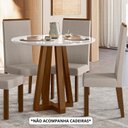 Ver imagem 2 de Mesa de Jantar Redonda 4 Lugares Vidro MDF Livia Piccola Âmbar Off White