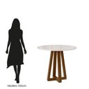 Ver imagem 4 de Mesa de Jantar Redonda 4 Lugares Vidro MDF Livia Piccola Âmbar Off White