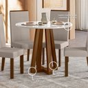 Ver imagem 5 de Mesa de Jantar Redonda 4 Lugares Vidro MDF Livia Piccola Âmbar Off White