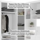 Ver imagem 2 de Quarto de Canto Alpes Luci 7 Portas 5 Gavetas MDP 165cm Branco com Guarda Roupa Mesa de Cabeceira
