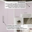 Ver imagem 5 de Quarto de Canto Alpes Luci 7 Portas 5 Gavetas MDP 165cm Branco com Guarda Roupa Mesa de Cabeceira